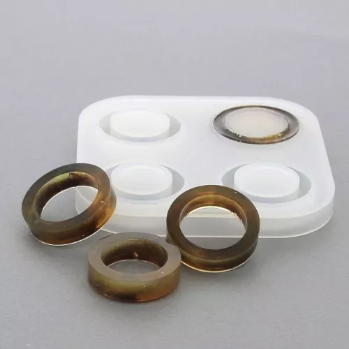 Stampo silicone per realizzare 4 anelli larghi e lisci in resina x1