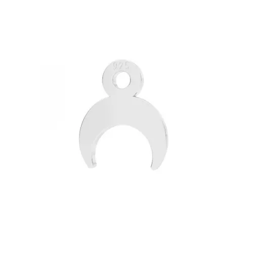 Ciondolo mini corno mezza luna 8.5x7 mm in Argento 925 x1