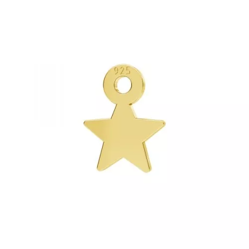 Ciondolo mini stella 8x7 mm in Argento 925 dorato all'oro fino x1