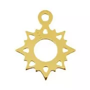 Ciondolo sole scavato 15x12.5 mm in Argento 925 dorato all'oro fino x1