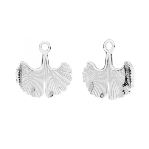 Ciondolo foglia di ginkgo 15.5x15 mm in Argento 925 x1