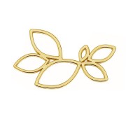 Intercalare - pendente foglie traforate 22x14mm-Argento 925 dorato all'oro finox1|raw }}