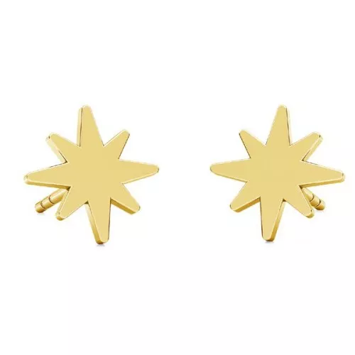 Chiodi orecchie stelle del nord 8 mm in Argentoatoato 925 dorato all'oro fino x2