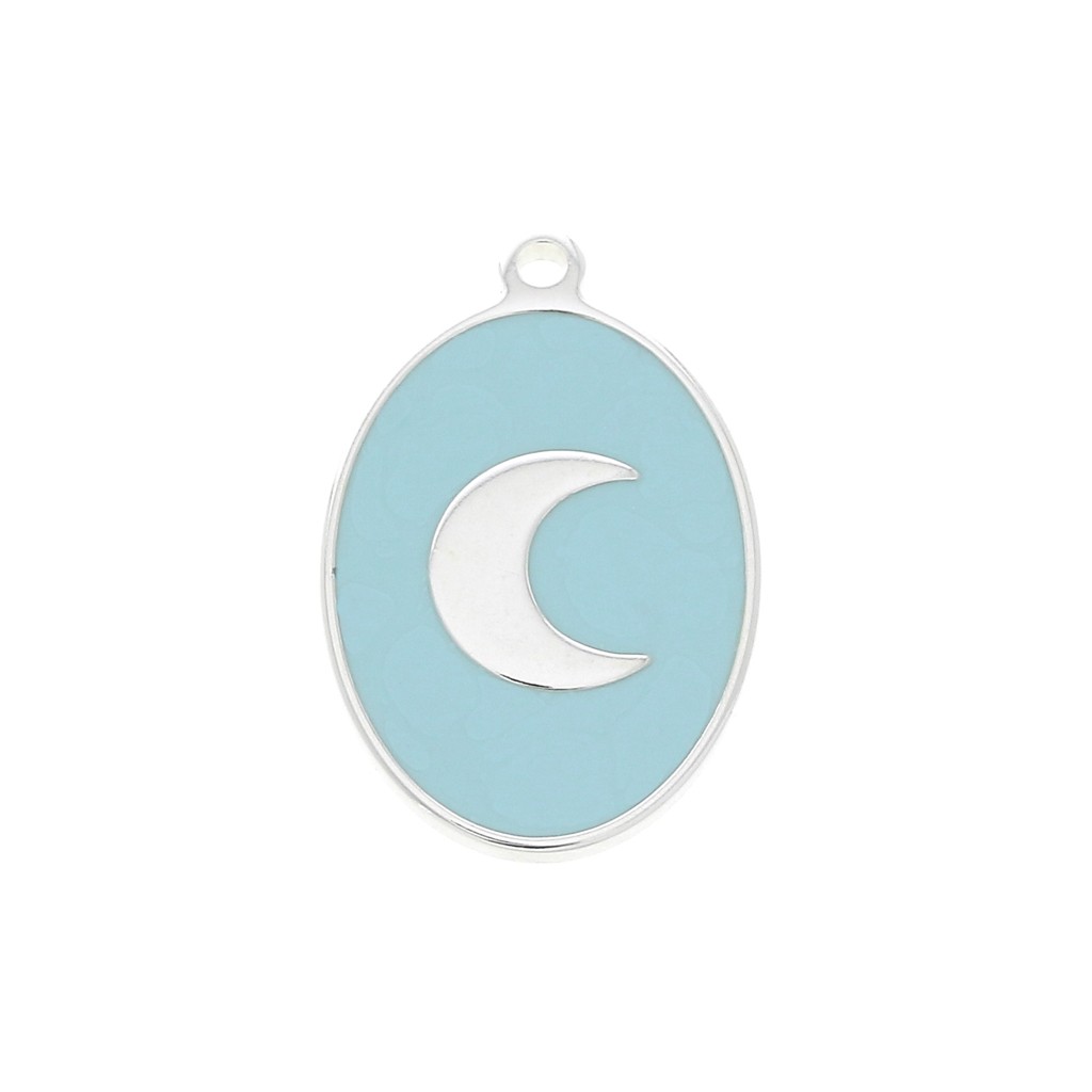 Ciondolo A Forma Di Luna In Argento Sterling 925 Con - Foto 4