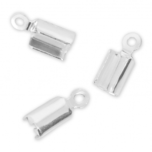 Chiudicordoncini tondi mm. 4 Placcatura argento fino x6