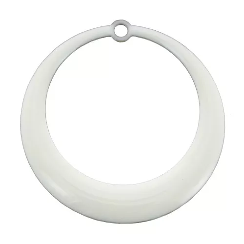 Pendentes - orecchini en ottone resina epossidica 28 mm - Bianco x4