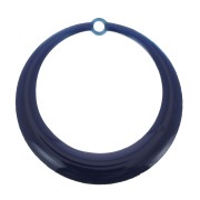 Pendentes rotondo scavato in resina epossidica 28 mm - Blu notte x4