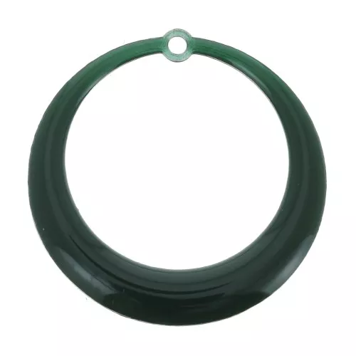 Pendenti rotondi scavati in resina epossidica 28 mm - Verde abete x4