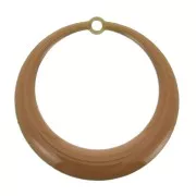 Pendentes rotondo scavato in resina epossidica 28 mm - Mostarda x4