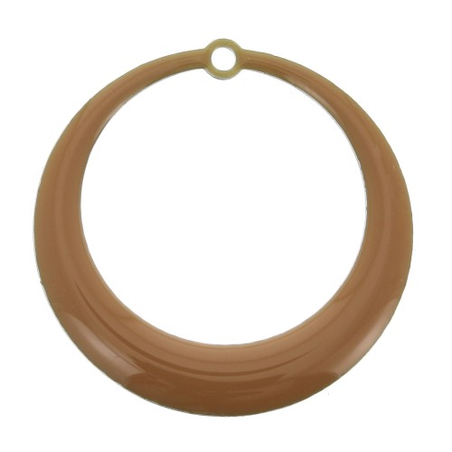 Pendentes rotondo scavato in resina epossidica 28 mm - Mostarda x4