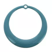 Pendentes rotondo scavato in resina epossidica 28 mm - Turchese x4