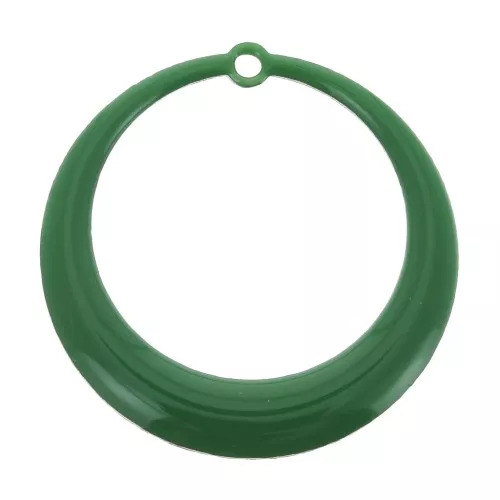 Pendentes rotondo scavato in resina epossidica 28 mm - Verde x4