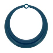 Pendentes rotondo scavato in resina epossidica 28 mm - Blu Anatra x4