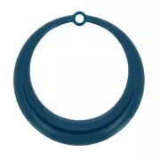 Pendentes rotondo scavato in resina epossidica 28 mm - Blu Anatra x4