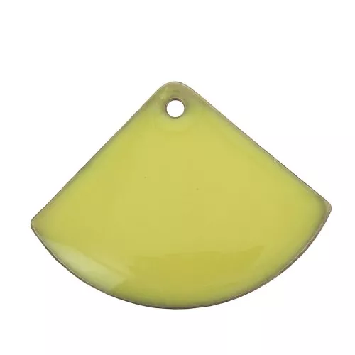 Zecchini ventaglio in ottone e resina epossidica 15x20 mm Giallo x4