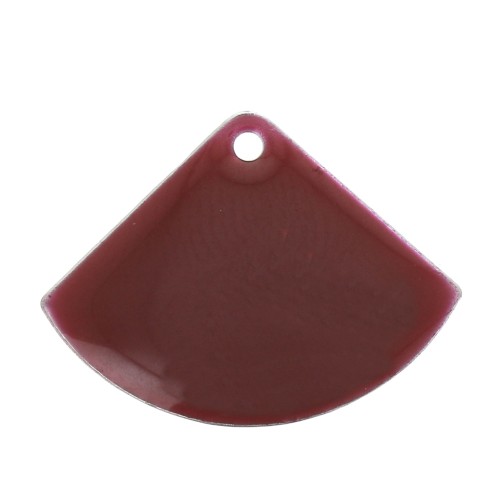 Zecchini a ventaglio in ottone e resina epossidica 15x20 mm - Rosso scuro x4