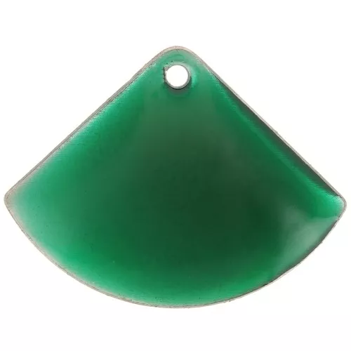 Zecchini ventaglio in ottone e resina epossidica 15x20 mm Verde abete x4
