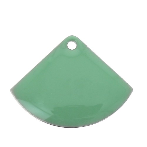 Zecchini ventaglio in ottone e resina epossidica 15x20 mm Menta x4