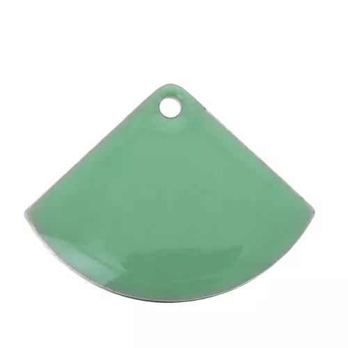 Zecchini ventaglio in ottone e resina epossidica 15x20 mm Menta x4