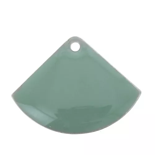 Zecchini ventaglio in ottone e resina epossidica 15x20 mm Verde d'acqua x4