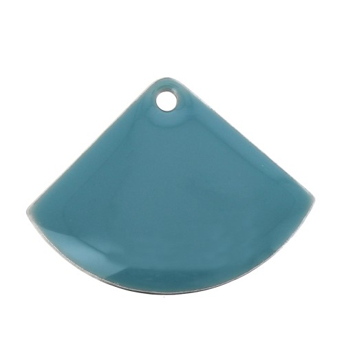 Zecchini ventaglio in ottone e resina epossidica 15x20 mm Turchese x4