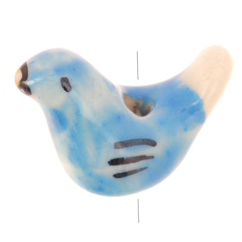 Uccelli in ceramica mm. 14x19 Blue Turquoise x4