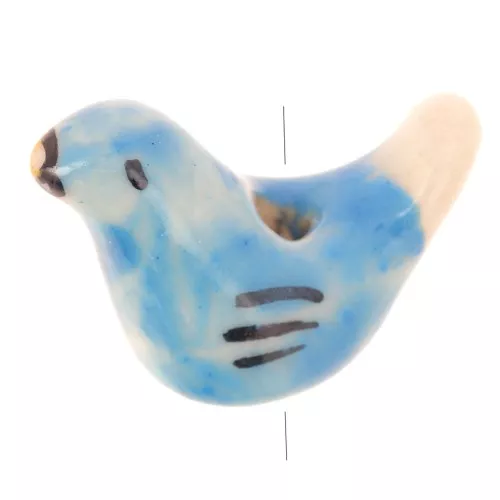 Uccelli in ceramica mm. 14x19 Blue Turquoise x4