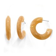 Creole larghe - effetto marmo- in acrilico  35 mm - Sabbia - Bianco x2