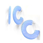 Creole piatte - effetto marmo- in acrilico 47 mm - Sabbia - Bianco x2