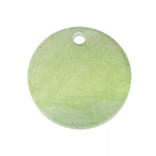 Zecchino rotondo in plexiglas scintillante 19 mm - Oliva - Grigio verde x1