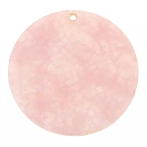 Pendente rotondo in plexiglas scintillante 39 mm- Rosa chiaro - Rosa x1