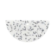 Pendente mezza-luna in resina 20x39.5 mm - Terrazzo Bianco e Nero x1