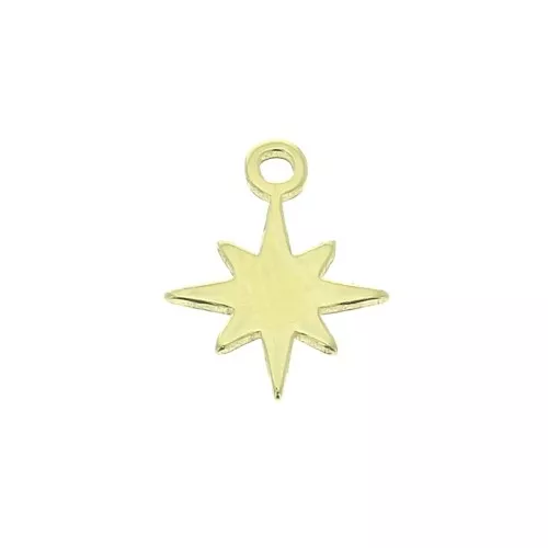 Mini ciondolo stella del nord 9x7 mm in Argento 925 Dorato x1