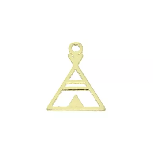 Ciondolo triangolo etnico 13x10 mm in Argento 925 Dorato x1