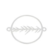 Intercalare rotondo scavato con foglie 20x16 mm - Argento 925 x1|raw }}
