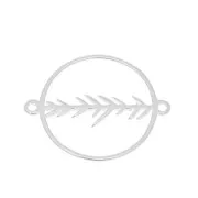 Intercalare rotondo scavato con foglie 20x16 mm - Argento 925 x1