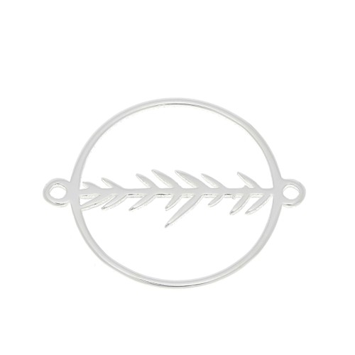 Intercalare rotondo scavato con foglie 20x16 mm - Argento 925 x1