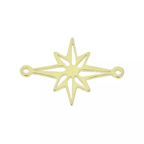 Intercalare stella del nord traforata 19x14 mm - Argento 925 Dorato x1