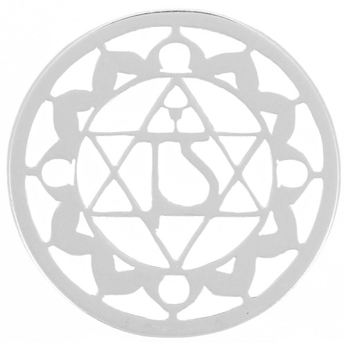 Intercalare rotondo 15 mm Chakra n°4 - Cuore - Argento 925 x1