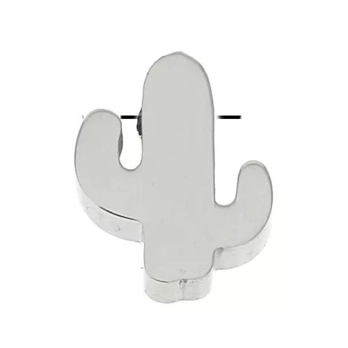 Passante - Perla cactus 10x8 mm per cordone 1.5 mm - Acciaio inossidabile x1