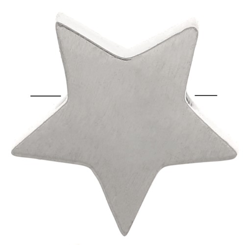 Passante - Perla stella 8 mm per cordone 1.8 mm - Acciaio inossidabile x1