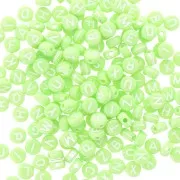 Assortimento di 200 perline- Lettere - 7 mm Verde chiaro - Bianco