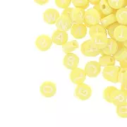 Assortimento di 200 perline- Lettere - 7 mm Giallo - Bianco