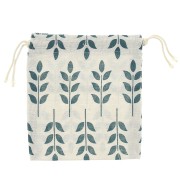 Sacchetti in lino modello foglie per regalo bijoux 145x160 mm Beige - Verde x2|raw }}