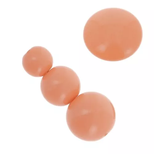Assortimento di 26 perle e 2 cabochon in resina opaca 6-8-10mm - Corallo