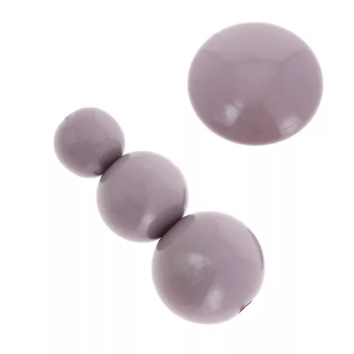Assortimento di 26 perle e 2 cabochon in resina opaca 6-8-10mm - Lillà