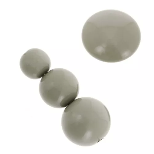 Assortimento di 26 perle e 2 cabochon in resina opaca 6-8-10mm- Grigio-Verde