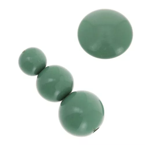Assortimento di 26 perle e 2 cabochon in resina opaca 6-8-10mm- Verde
