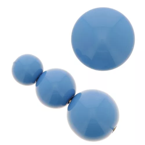 Assortimento di 26 perle e 2 cabochon in resina opaca 6-8-10mm - Blu Lapis