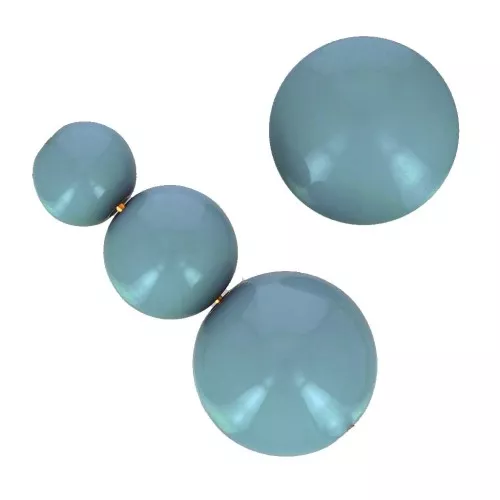 Assortimento di 26 perle e 2 cabochon in resina opaca 6-8-10mm - Blu